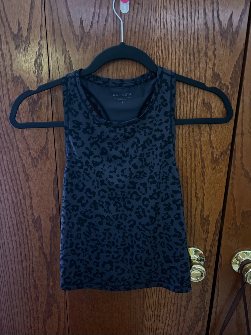 Athleta Black Leopard-Print Performance Tank